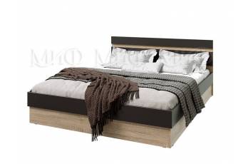 Кровать Ким 1600 с ПМ Ким Графит софт, сонома