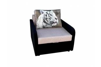 Кресло кровать Канзасик с подлокотниками тигр белый