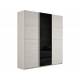 Шкаф-купе Прайм 3-х дверный 1800 ДСП/Стекло Черное/ДСП Ясень Анкор Светлый