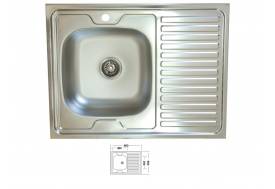 Мойка накладная Владикс без сифона V-201 600х800