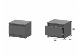 Тумба прикроватная Денвер Графит серый