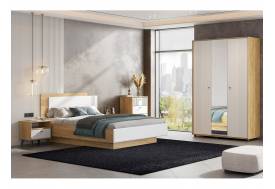 Спальня Милан Дуб Золотой/Белый Матовый