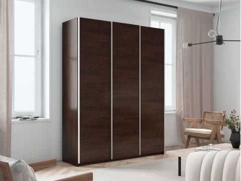Шкаф-купе Прайм 3-х дверный 2100 три ДСП Венге