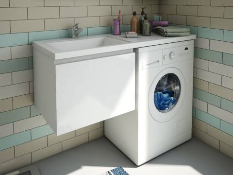 Тумба с раковиной Dallas Luxe 1400 навесная 1 ящик левая