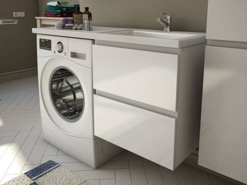 Тумба с раковиной Dallas Luxe 1400 навесная 2 ящика правая