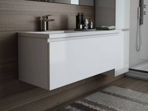 Тумба с раковиной слева Dallas Luxe 1000 навесная 1 длинный ящик