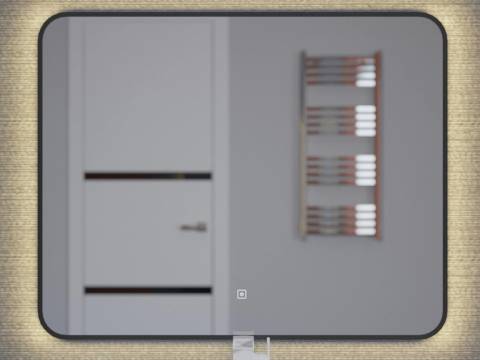 Зеркало Uperwood Modul черное теплая подсветка 65х80 см