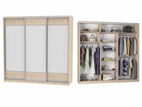 Шкаф-купе Белла B-220х235х60-3 (D8D8D8)