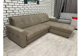 Диван Аккордеон 1400 с оттоманкой изголовье каретная стяжка Sensey latte