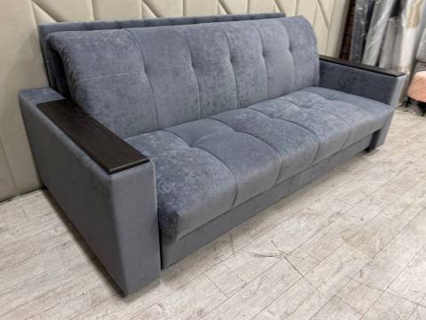 Диван Аккордеон 1800 изголовье каретная стяжка Sensey still grey накладки МДФ